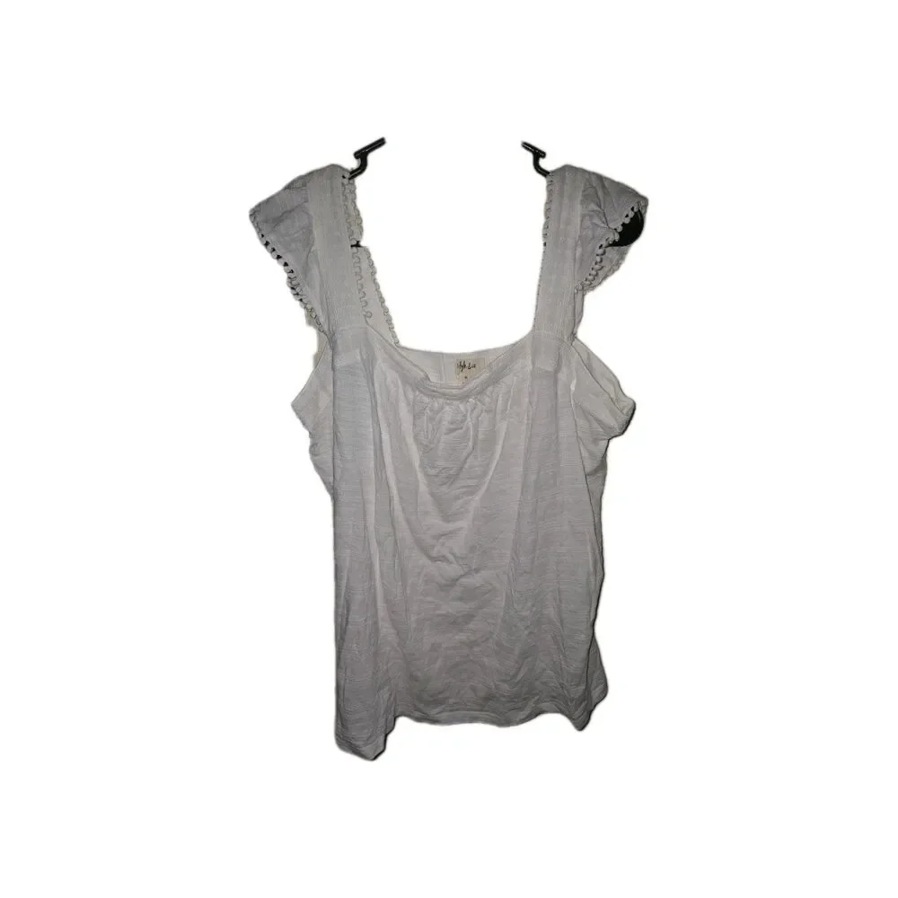 Style & Co Women's Embroidered Flutter-Strap Tank Top White Size XL - Picture 2 of 4